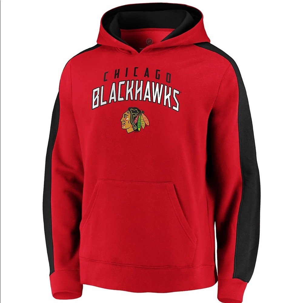 NHL Mens Chicago Blackhawks Pullover Fleece Hoodie